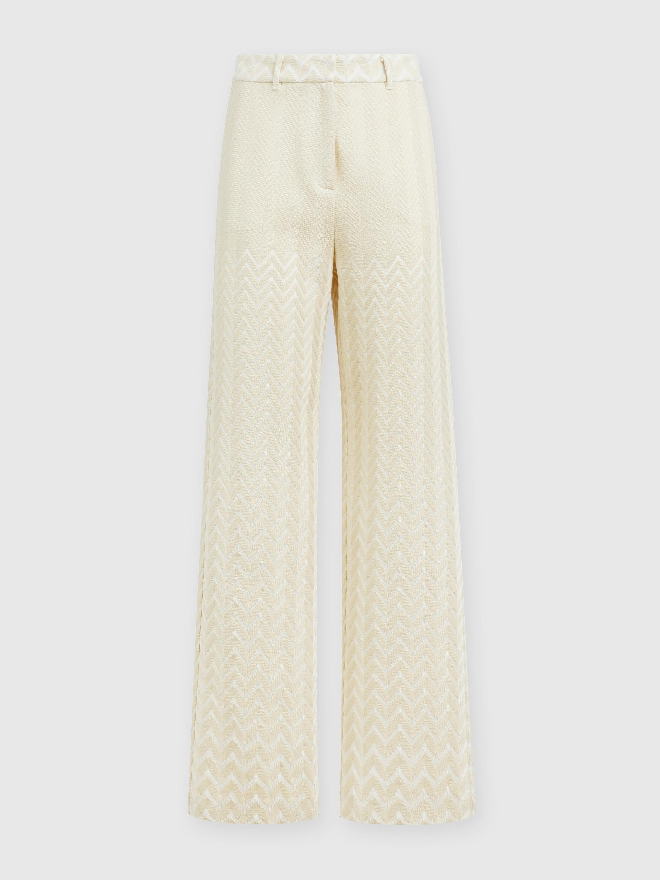 Classic zigzag cotton and viscose trousers Product Image