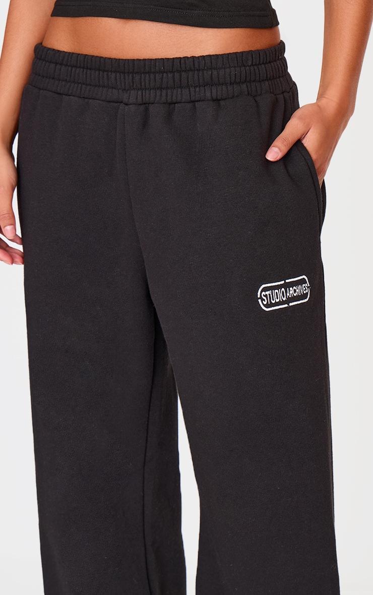 Black Studio Archives Embroidered Wide Leg Sweatpants Product Image