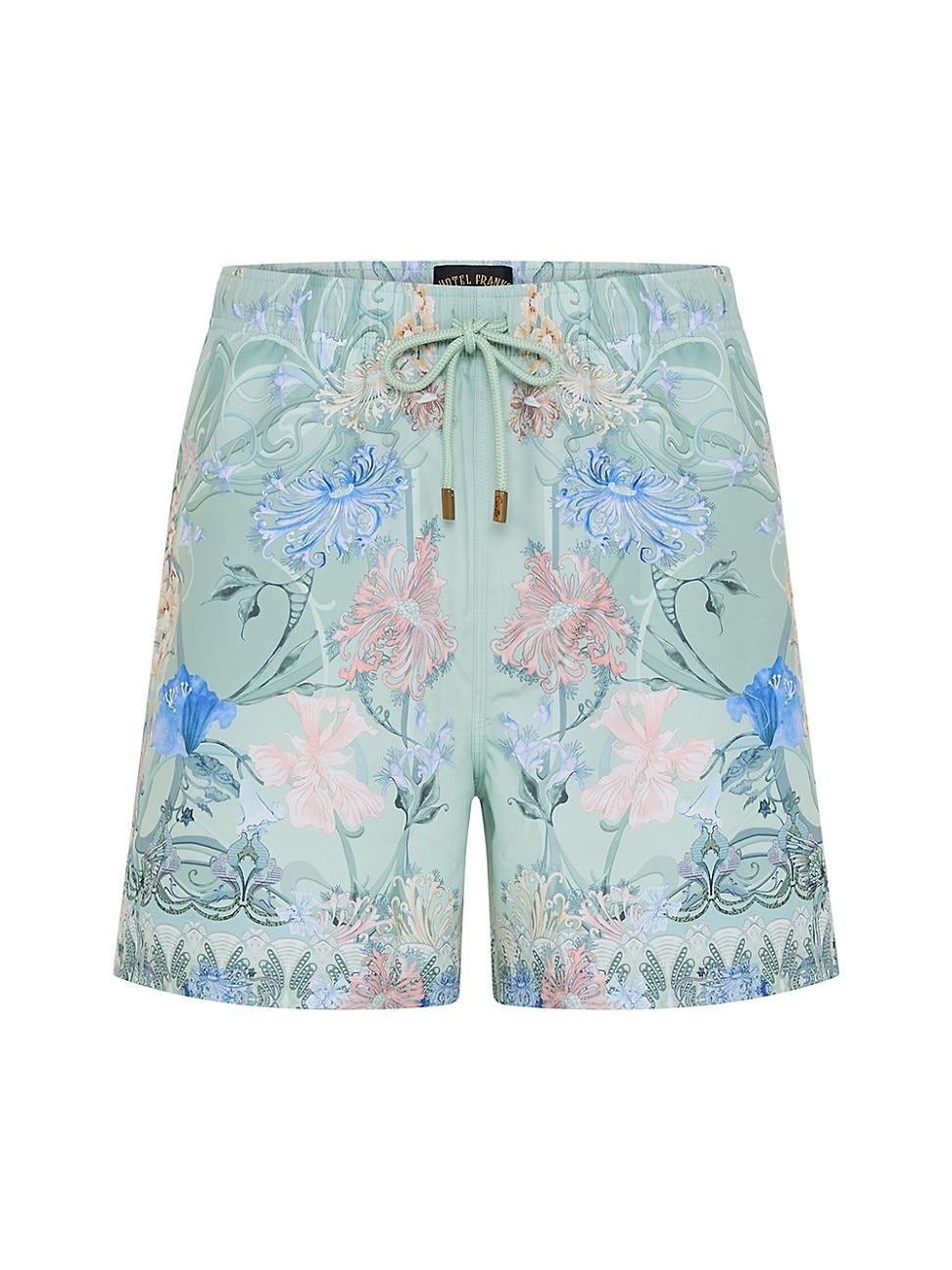 Mens Floral Drawstring Swim Shorts Product Image