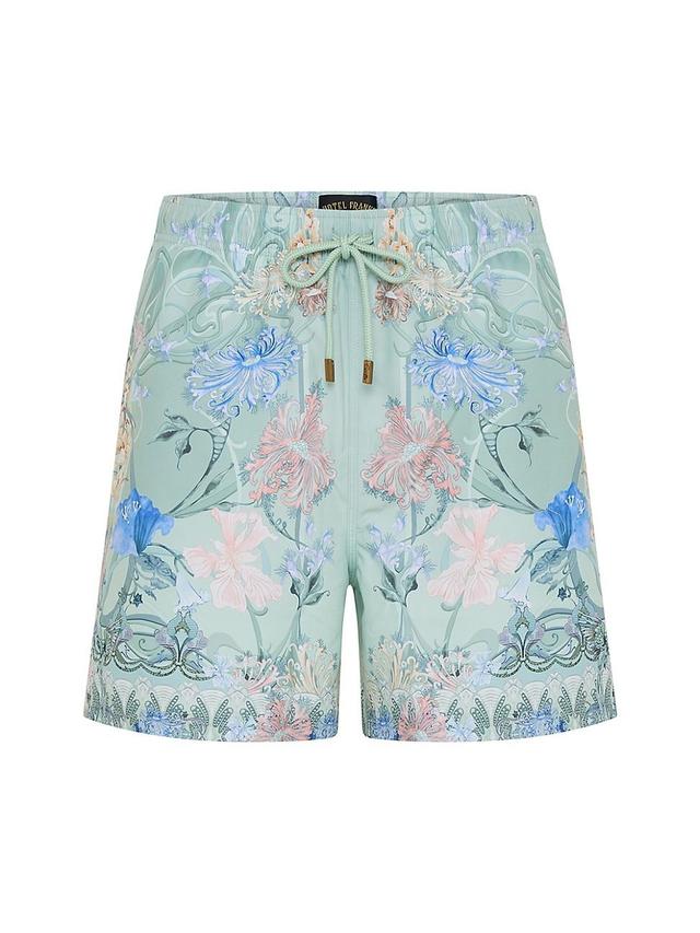 Mens Floral Drawstring Swim Shorts Product Image