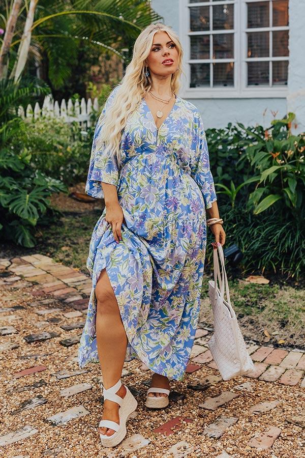 Blossom Breeze Floral Maxi In Periwinkle Curves Product Image