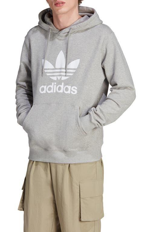 adidas Originals Mens adidas Originals Big Trefoil Pullover Hoodie - Mens White/Grey Product Image