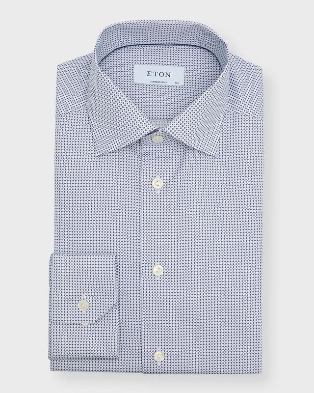 Eton Contemporary Fit Micro Print Dress Shirt Product Image