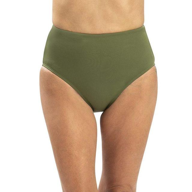 Womens Dolfin Solid High-Waisted Swim Bottoms Green Product Image