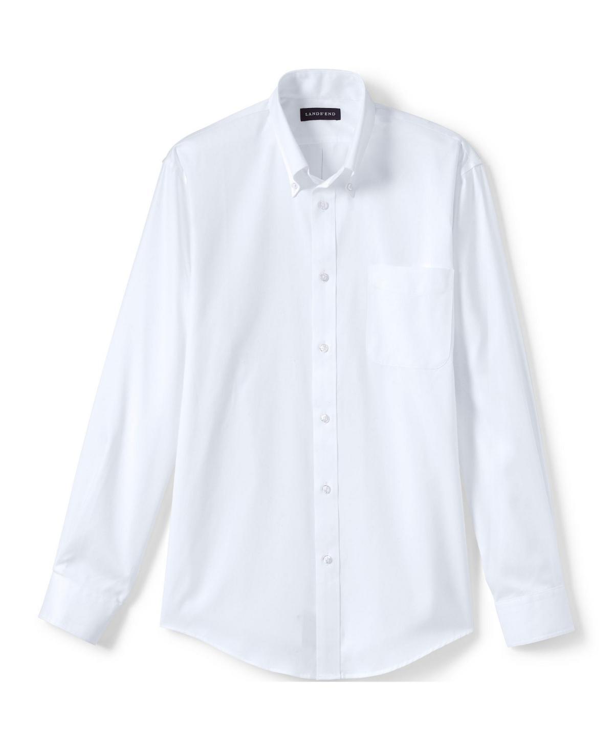 Lands End Mens Long Sleeve No Iron Pinpoint Dress Shirt Product Image