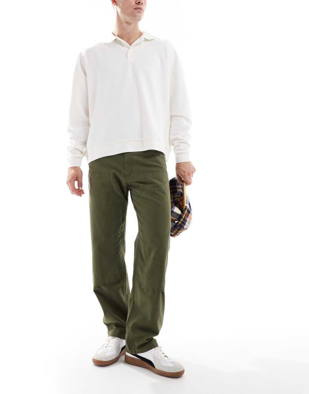 Jack & Jones loose fit painter pants in khaki  Product Image