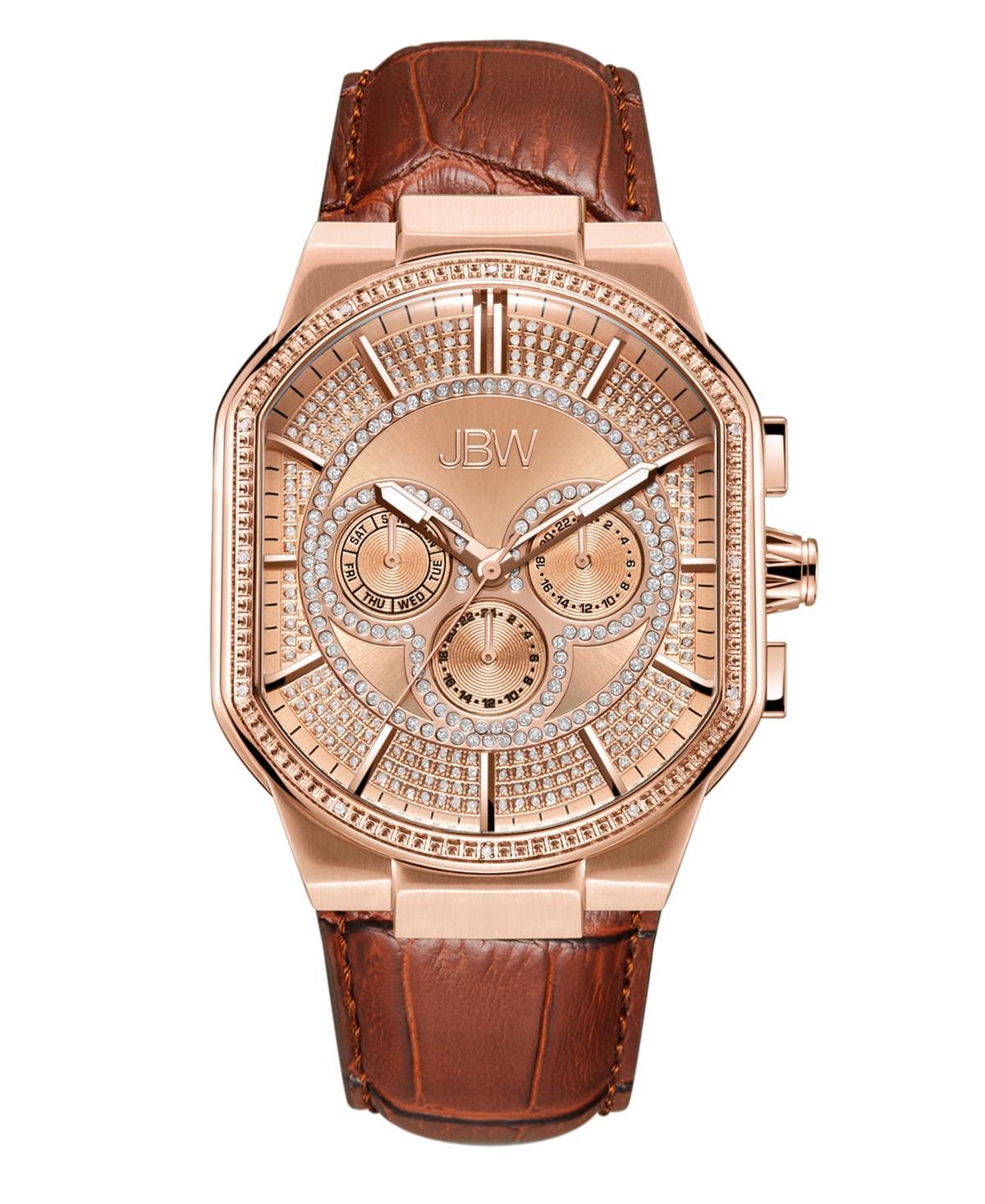 Jbw Mens Orion Diamond (1/8 ct.t.w.) 18K Rose Gold Plated Stainless Steel Watch - Gold Product Image