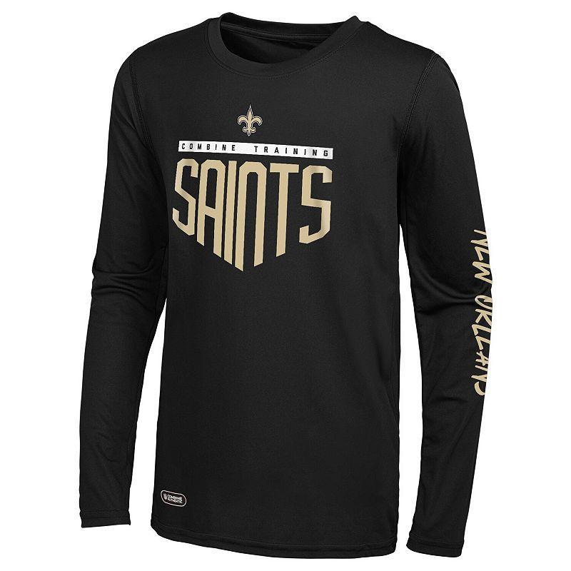 Mens New Orleans Saints Combine Authentic Impact Long Sleeve T-Shirt Product Image