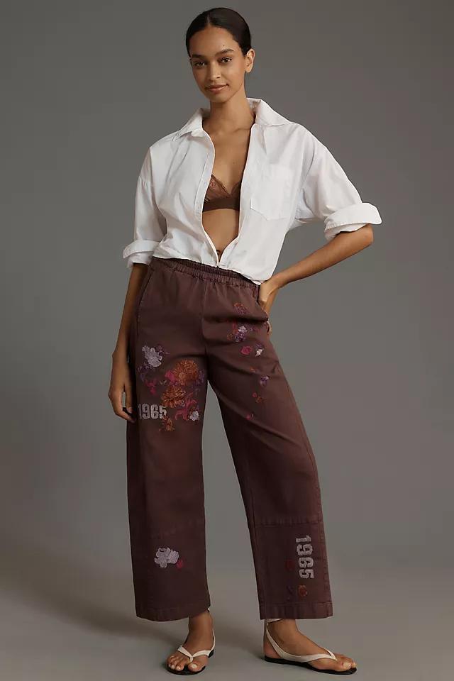 The Izzie Relaxed Pull-On Barrel Pants by Pilcro: Embroidered Edition Product Image