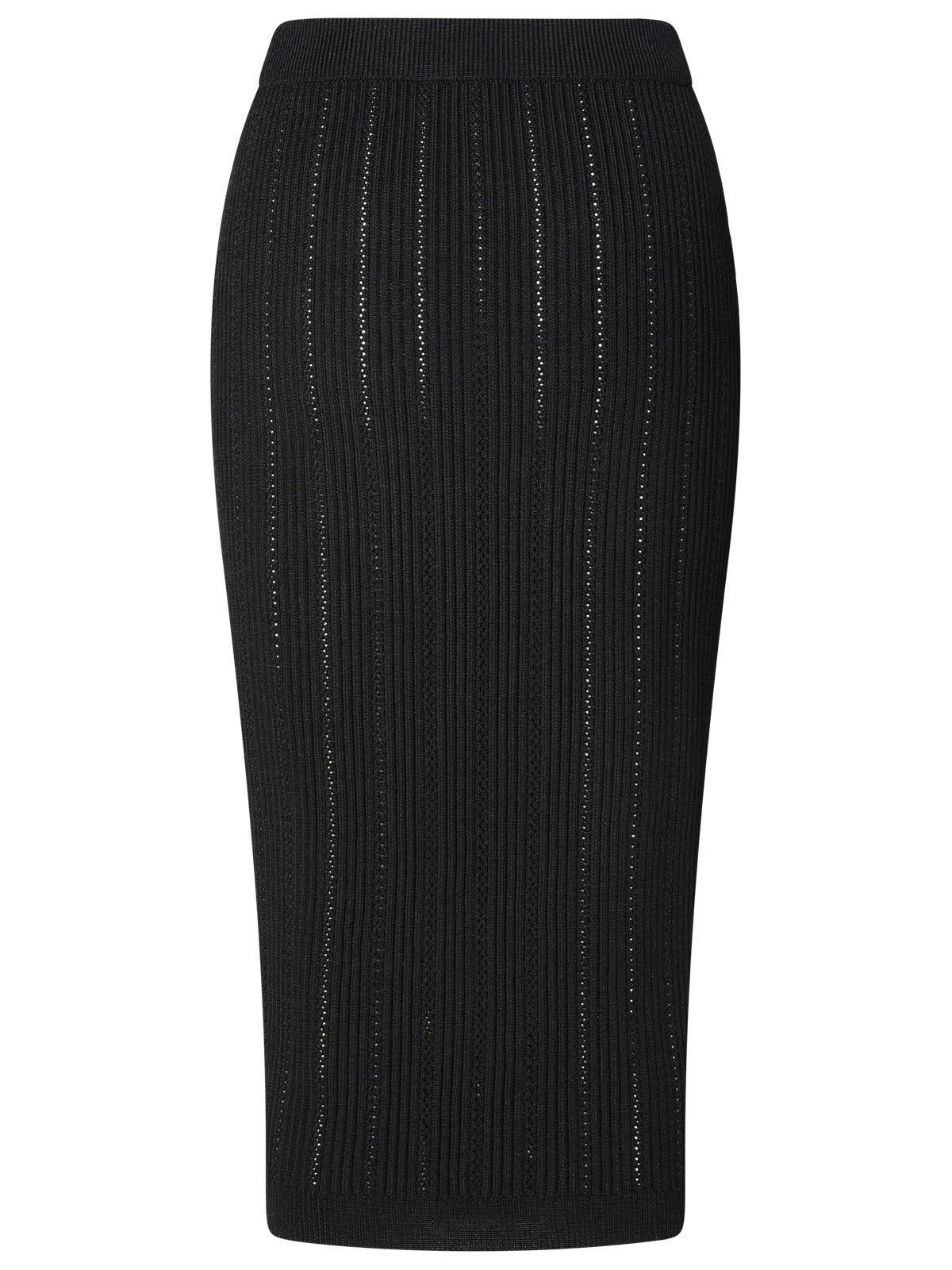 Black Viscose Blend Skirt Product Image