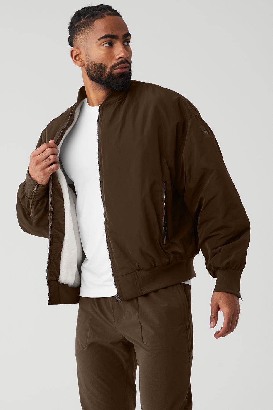 Faux Fur Urbanite Bomber - Espresso/Ivory Male Product Image