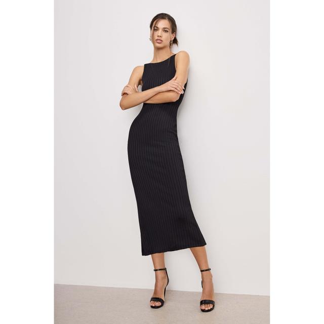 Womens Ribbed Midi Dress | | Good American by Khlo Kardashian Product Image