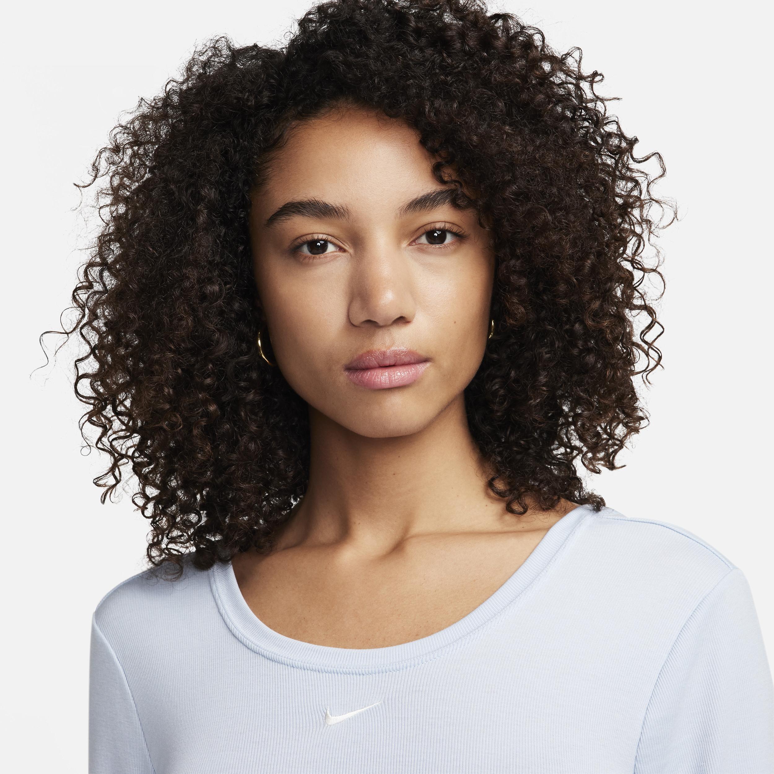 Nike Sportswear Chill Knit Women's Tight Scoop-Back Long-Sleeve Mini-Rib Top Product Image