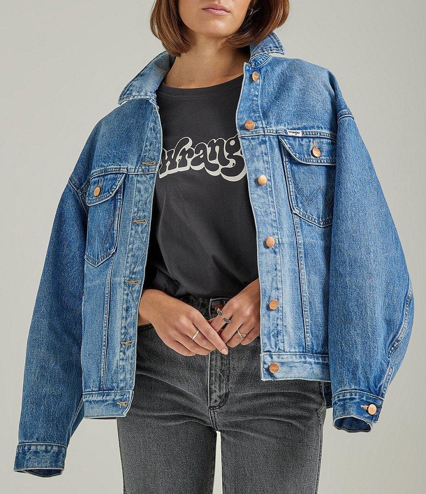 Wrangler Jumbo Trucker Long Sleeve Denim Jacket Product Image