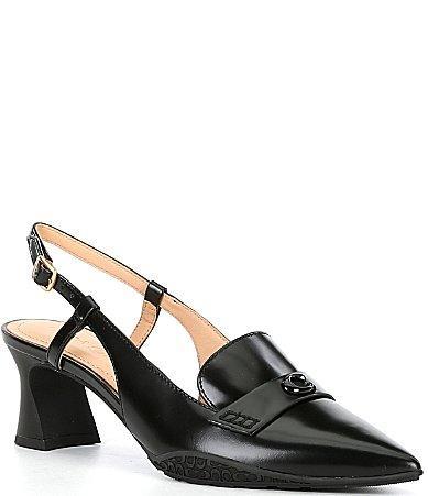 COACH Nikola Leather Slingback Loafer Pumps Product Image