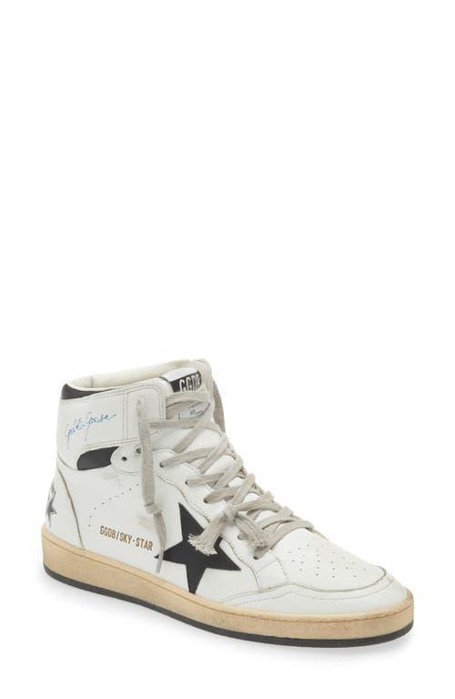 GOLDEN GOOSE Women's Sky Star High Top Sneakers In White Black Product Image