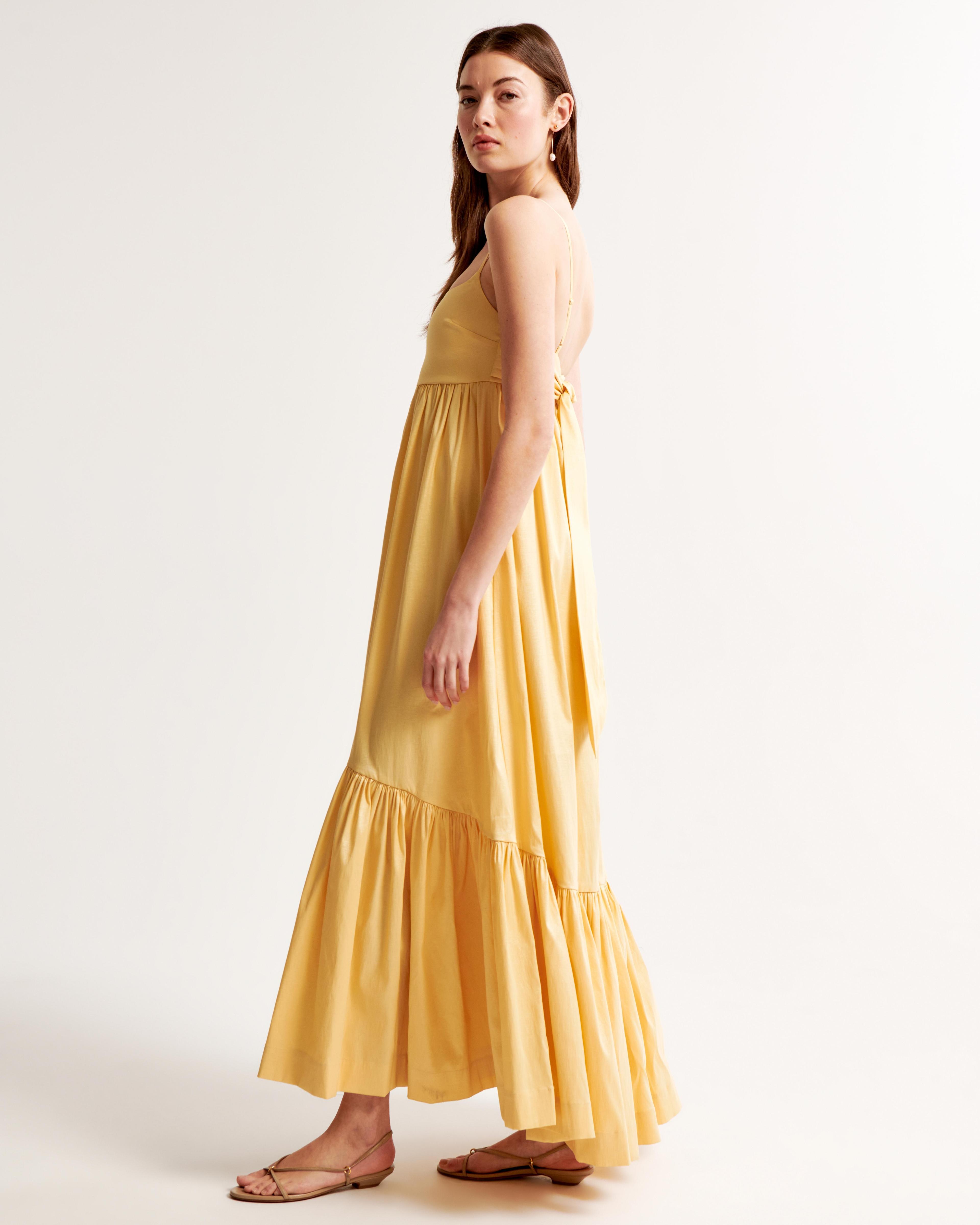 Drama Bow-Back Taffeta Maxi Dress Product Image