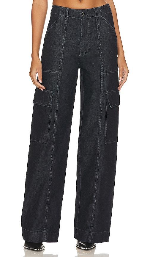 AG Jeans x Emrata Amia Wide Leg Jean in Blue. Size 26, 30, 31. product image