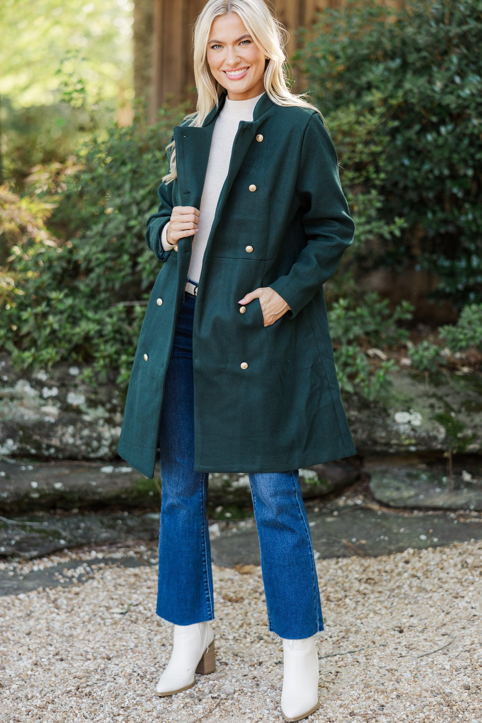 City Streets Hunter Green Coat Female Product Image