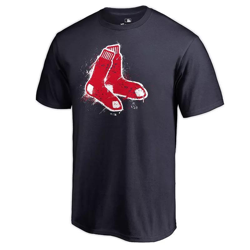 Mens Fanatics Branded Boston Red Sox Splatter Logo T-Shirt Blue Product Image