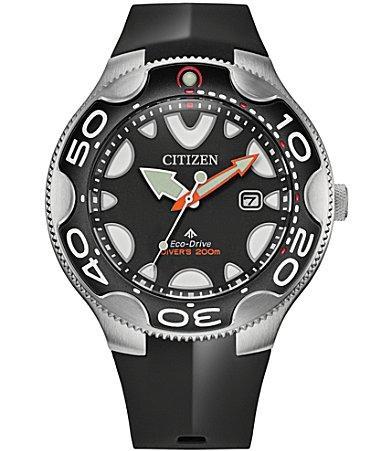 Citizen Mens Promaster Dive Orca Three Hand Black Strap Watch Product Image