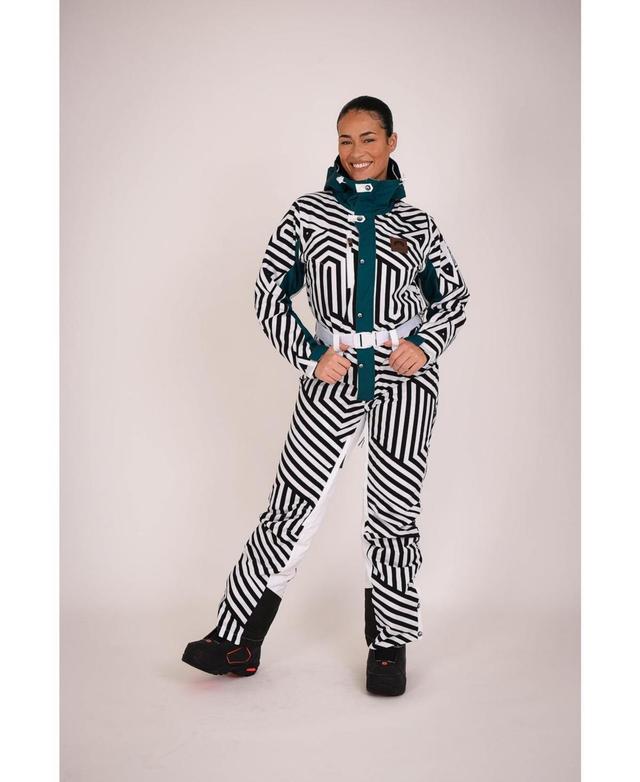 Fall Line Black Curved Womens Ski Suit - Black, white Product Image