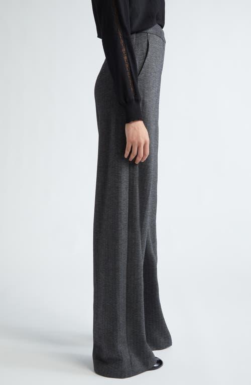 Angora Herringbone Jersey Wide Leg Pants In Grau Product Image