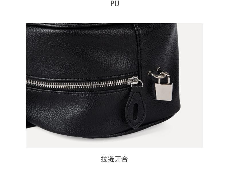 Plain Faux Leather Bowler Bag Product Image