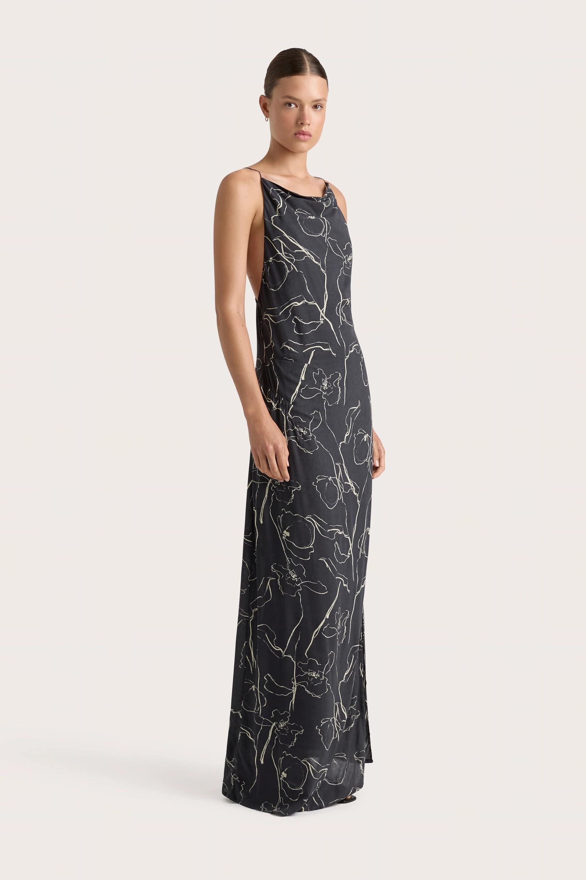 Aurelie Maxi Dress Calla Charred Navy - Final Sale Product Image