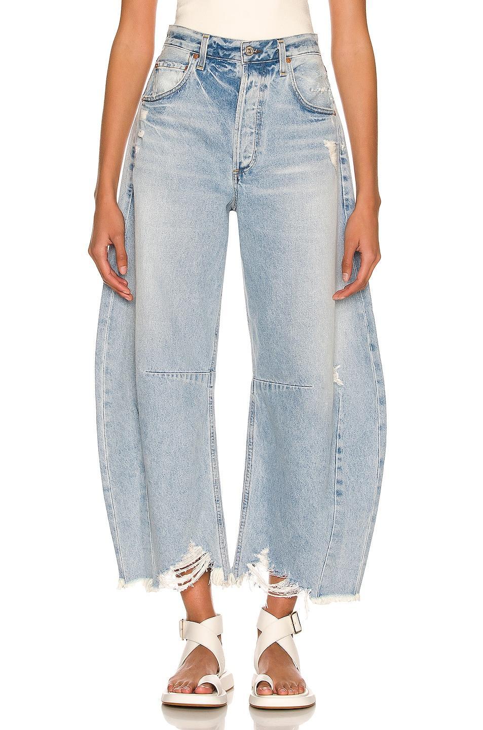 Womens Horseshoe Wide-Leg Jeans Product Image