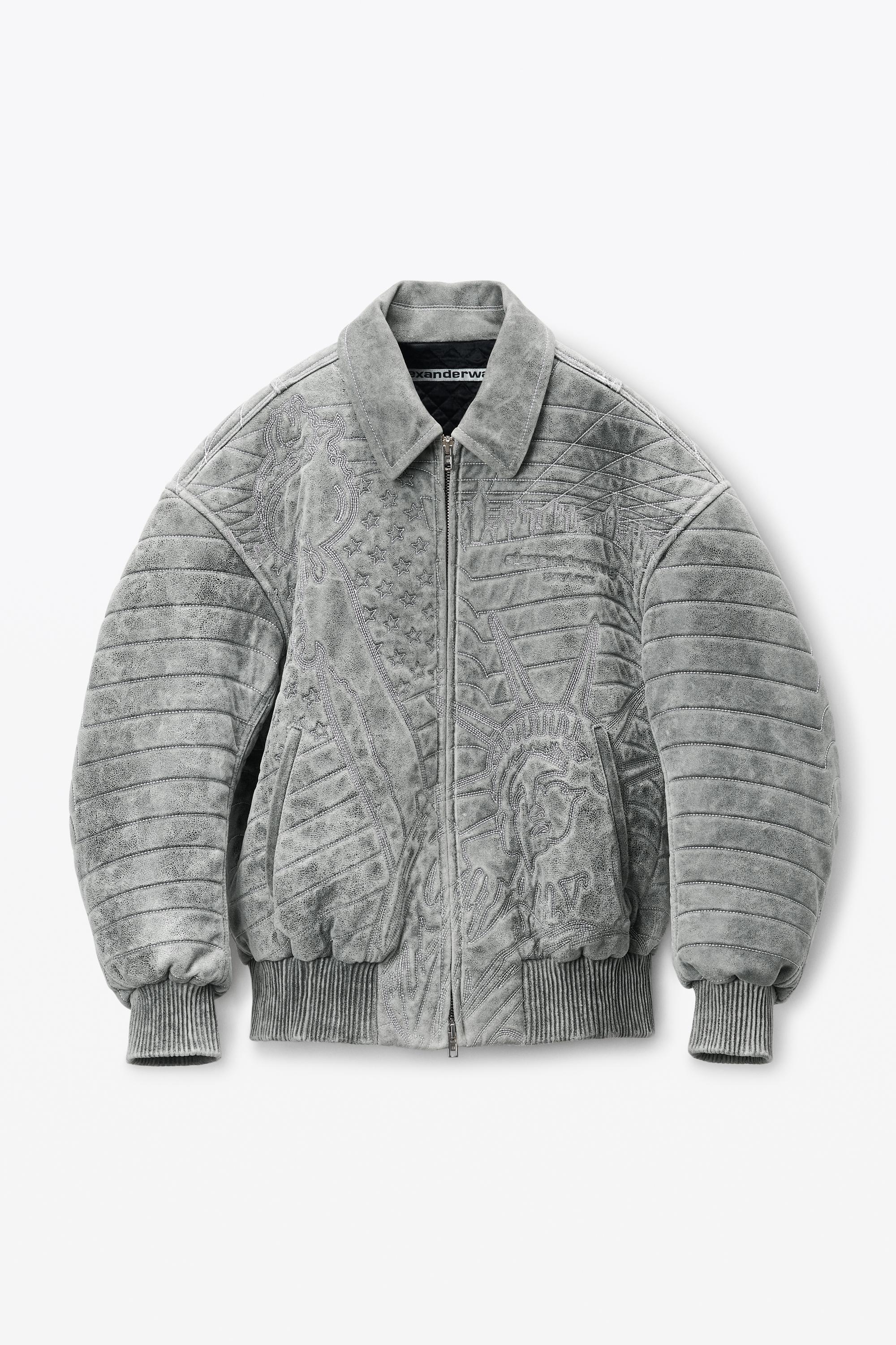 Embroidered Bomber Jacket In Lambskin Product Image