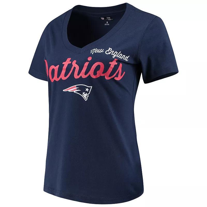 Womens G-iii 4Her by Carl Banks Navy New England Patriots Post Season V-Neck T-shirt Product Image