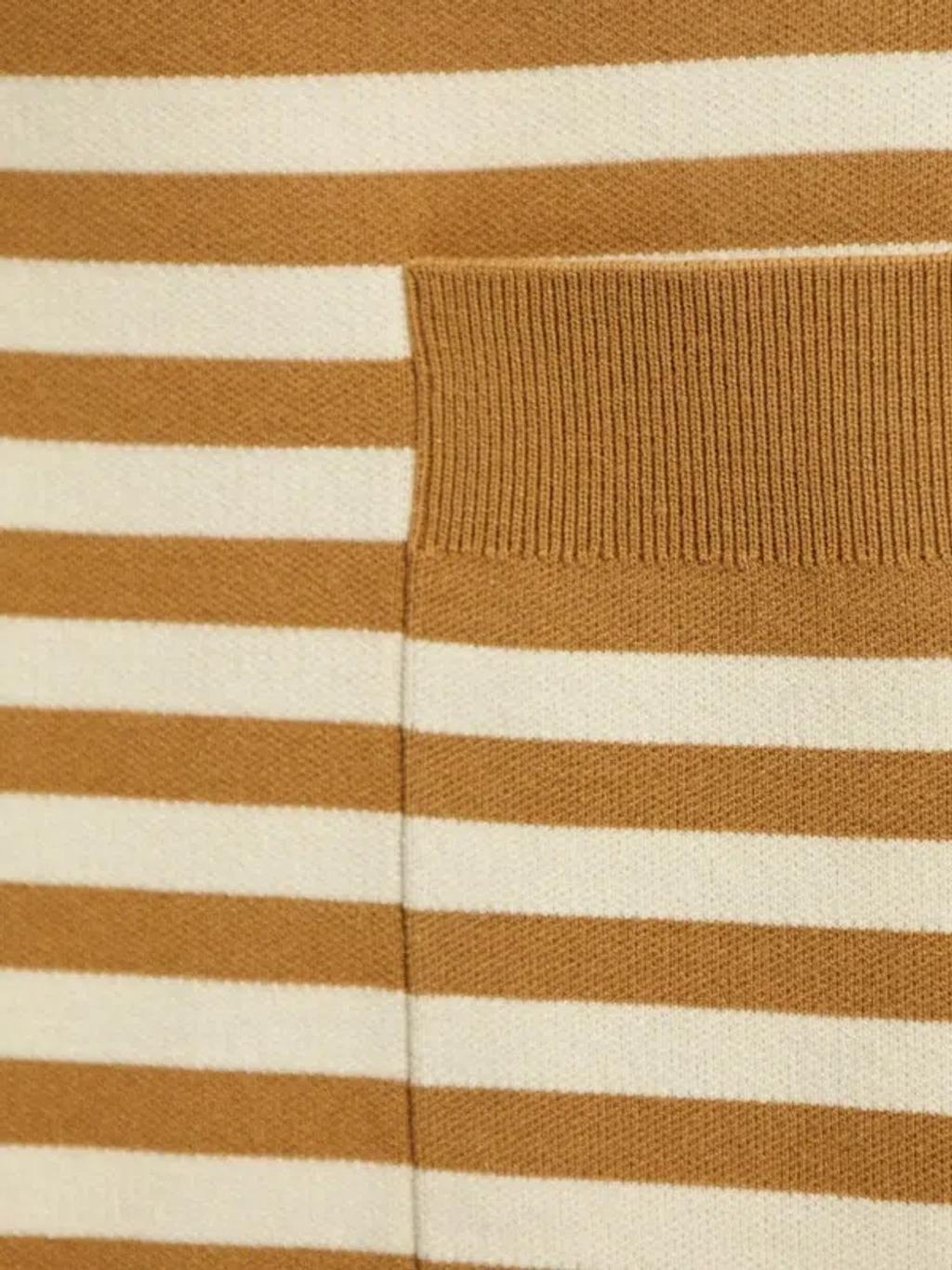 MAX MARA Striped Patterned V In Beige Product Image