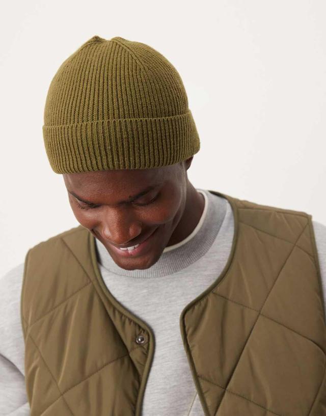 ASOS DESIGN fisherman beanie in khaki Product Image