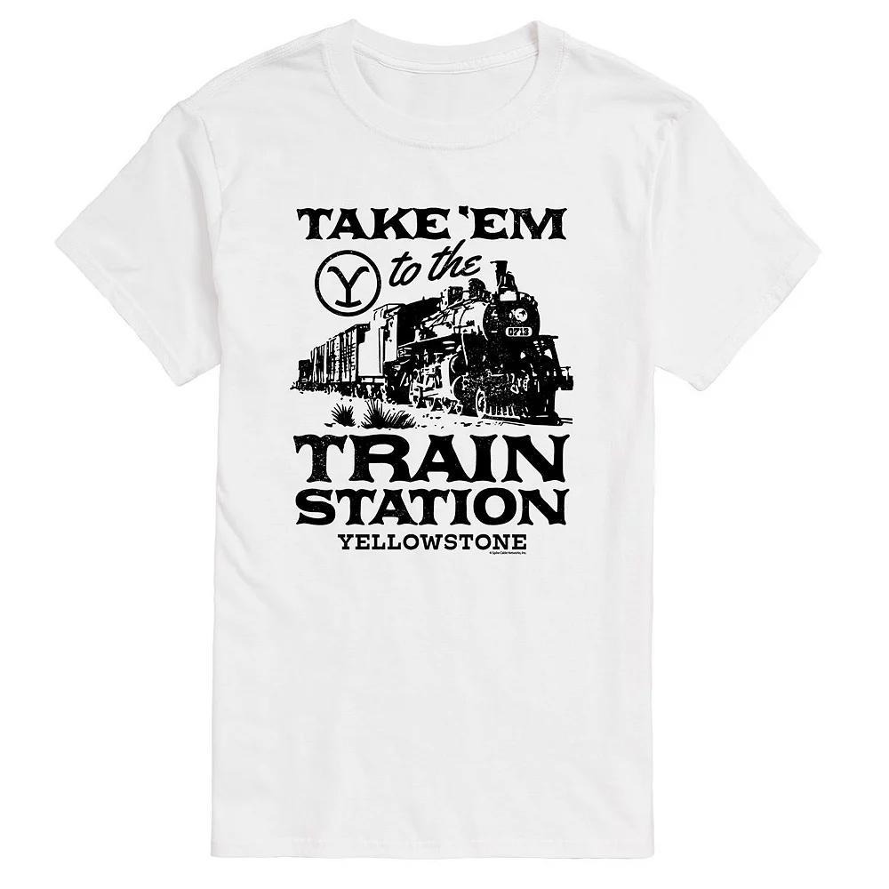 Big & Tall Yellowstone Train Station Tee, Men's, Size: 4XB, White Product Image