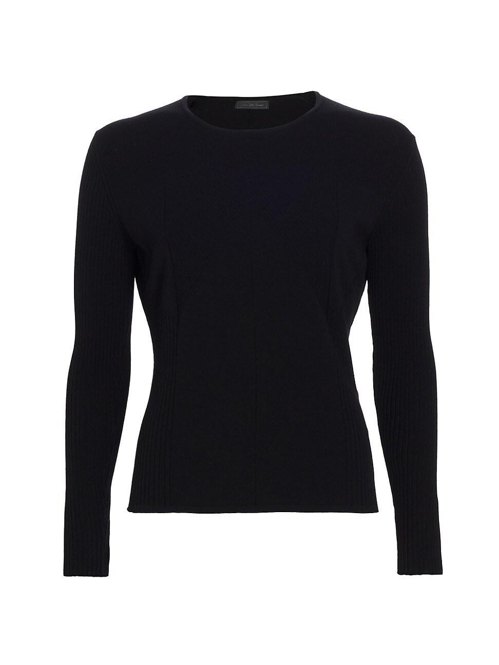 Womens Rib-Knit Crewneck Top Product Image