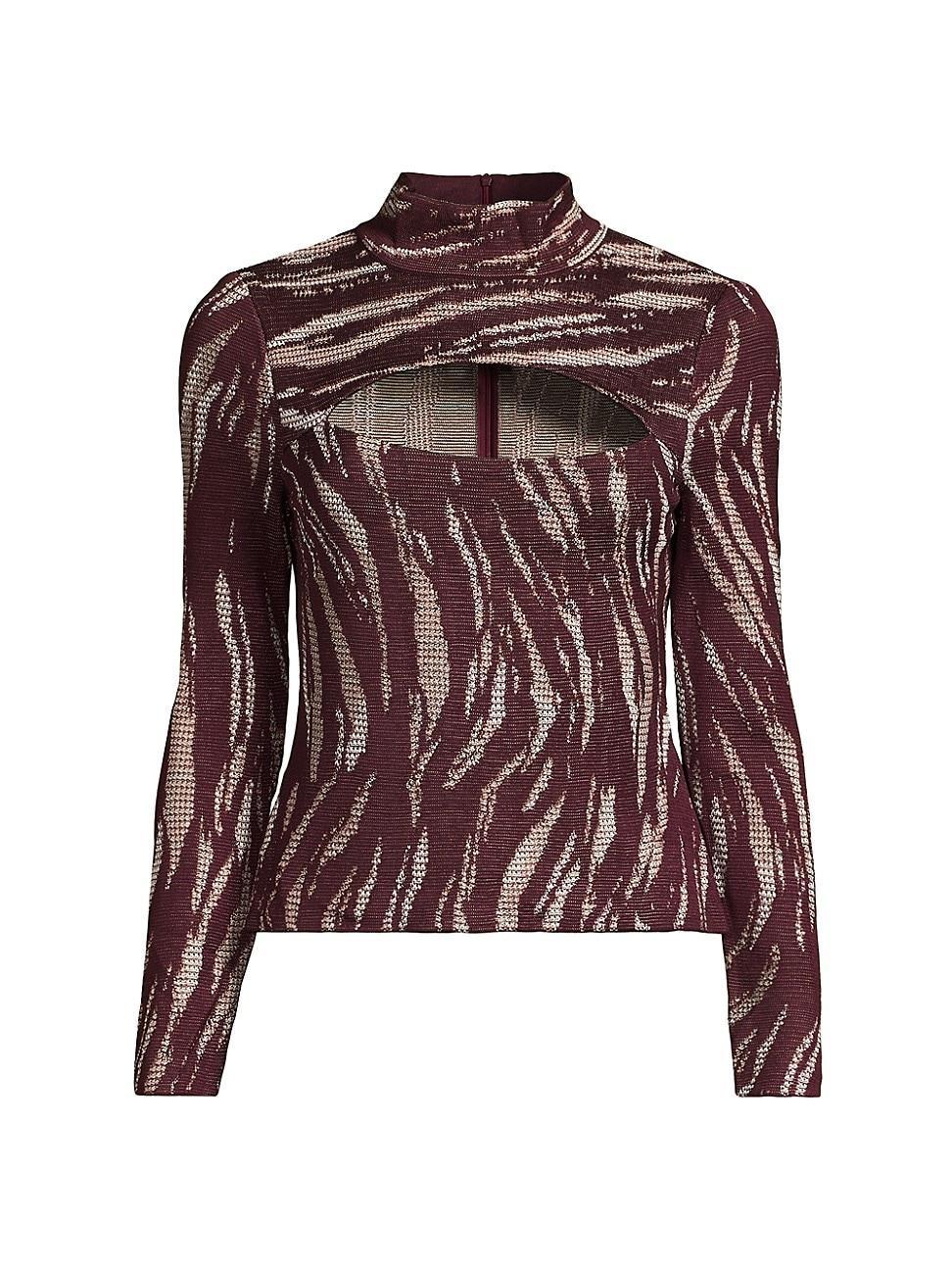 Womens Jacquard-Knit Cut-Out Top Product Image