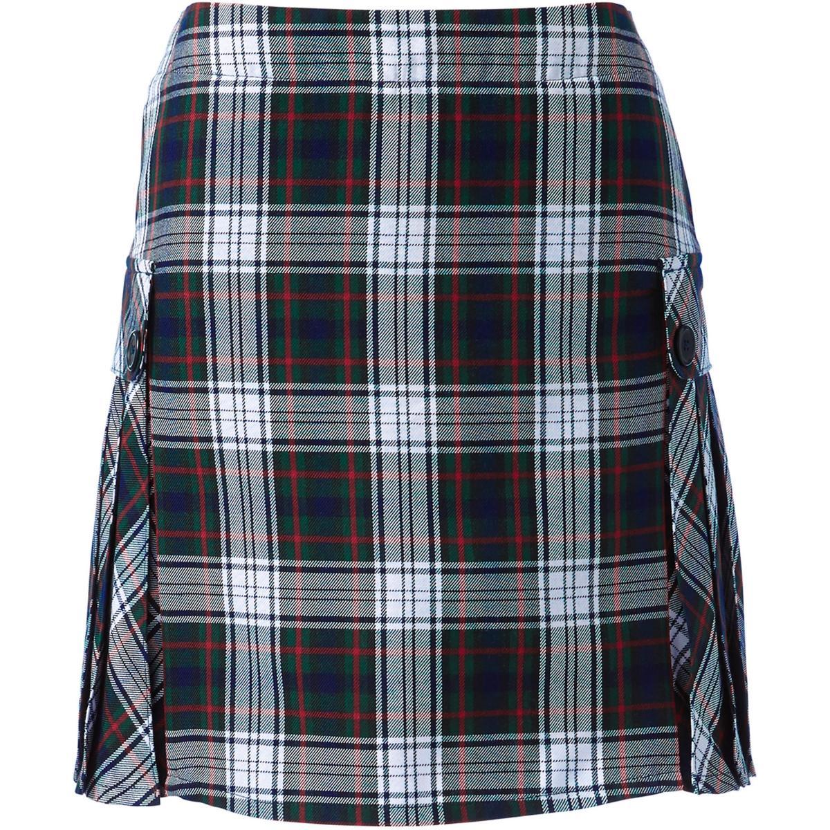 Lands End Womens Side Pleat Plaid Skort Above the Knee product image