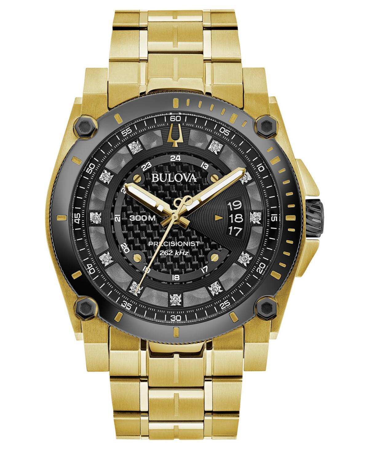 Bulova Mens Precisionist Quartz Analog Gold Stainless Steel Bracelet Watch Product Image