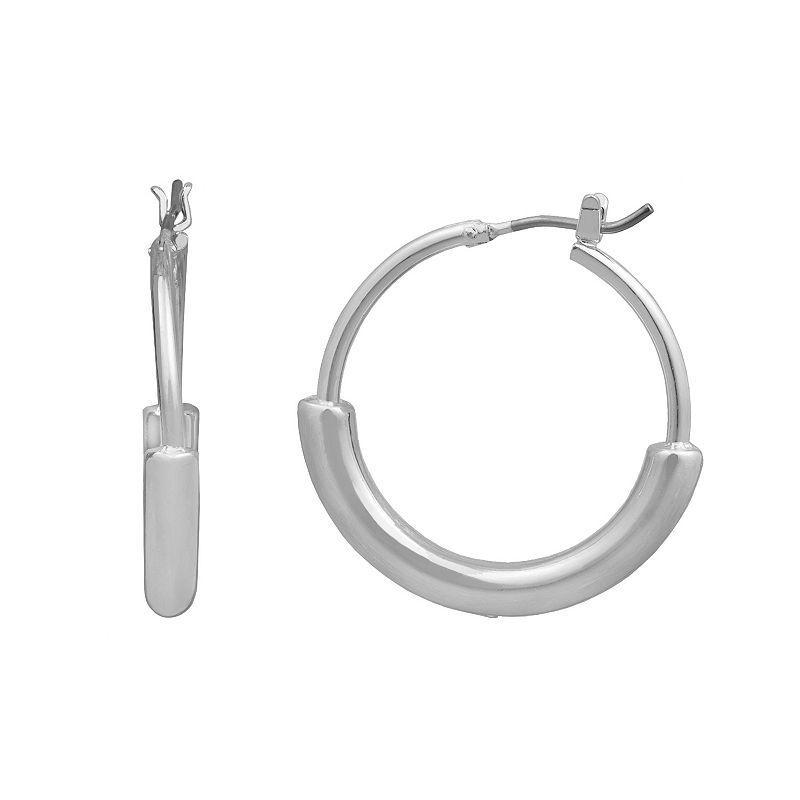 LC Lauren Conrad Metal Tube Nickel Free Hoop Earrings, Womens, Silver Tone Product Image