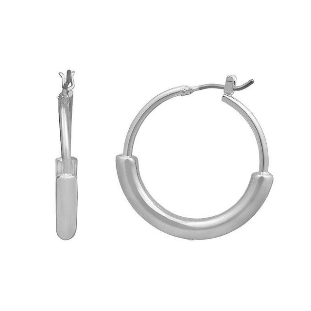 LC Lauren Conrad Metal Tube Nickel Free Hoop Earrings, Womens, Silver Tone Product Image