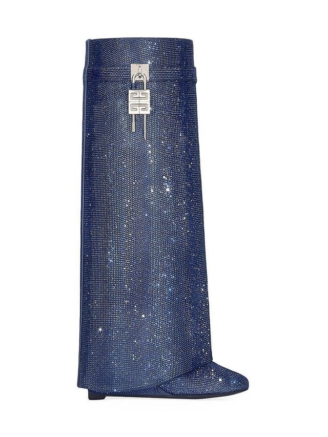 Womens Shark Lock Boots In Satin With Strass Product Image