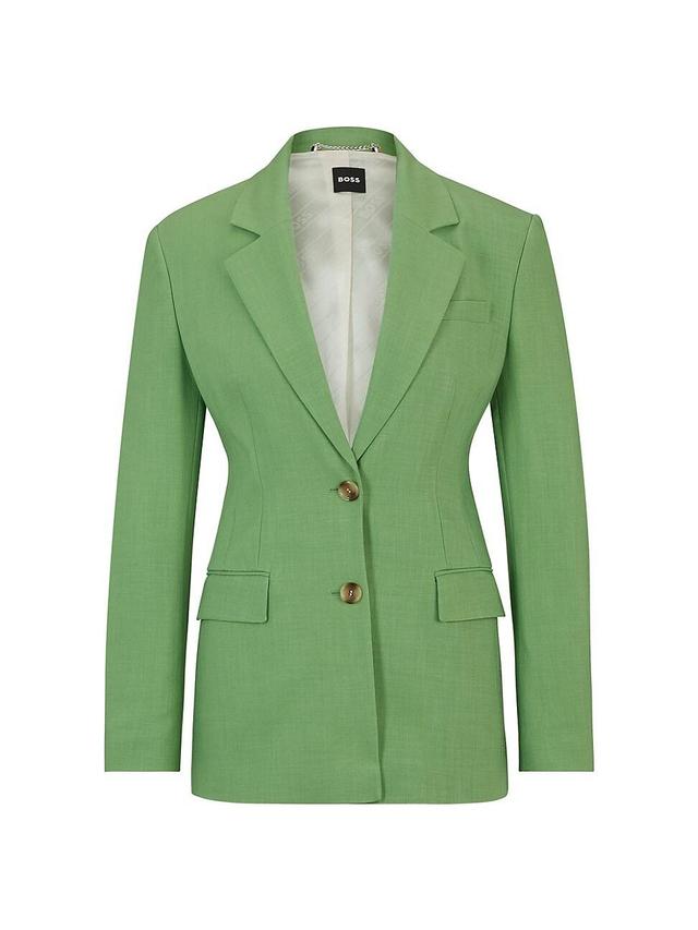 Womens Single-Breasted Jacket in Stretch Fabric Product Image