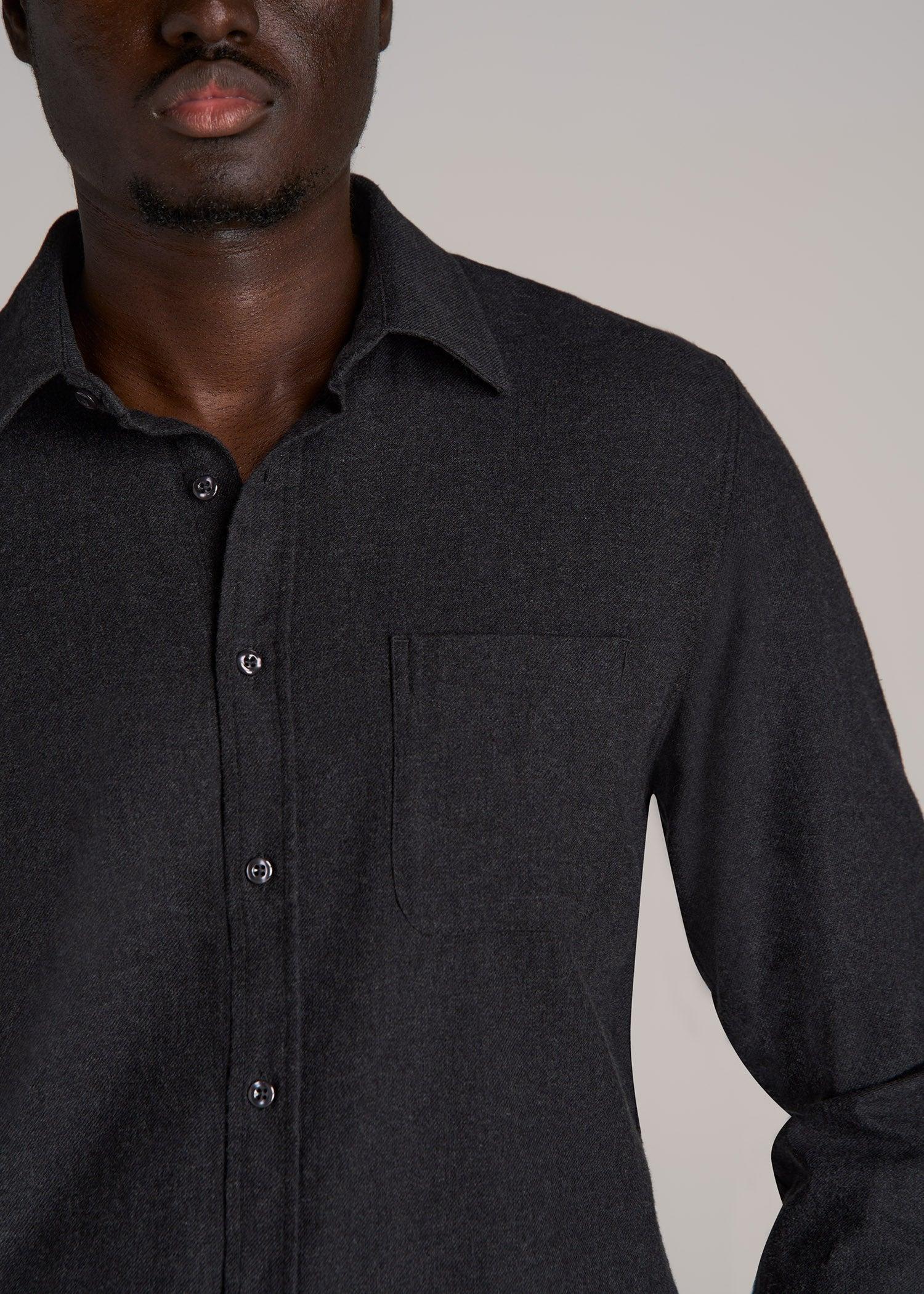 Nelson Flannel Shirt for Tall Men in Charcoal Mix Male Product Image