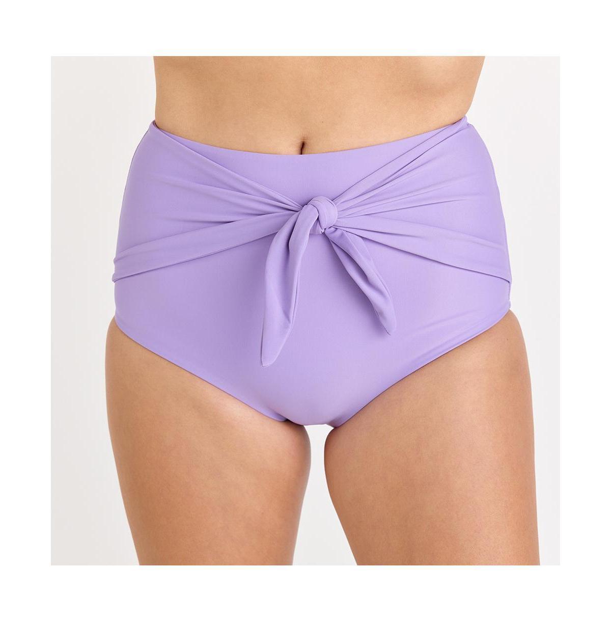 Calypsa Womens High Waisted Bikini Bottom With Front Tie - Tropical views Product Image