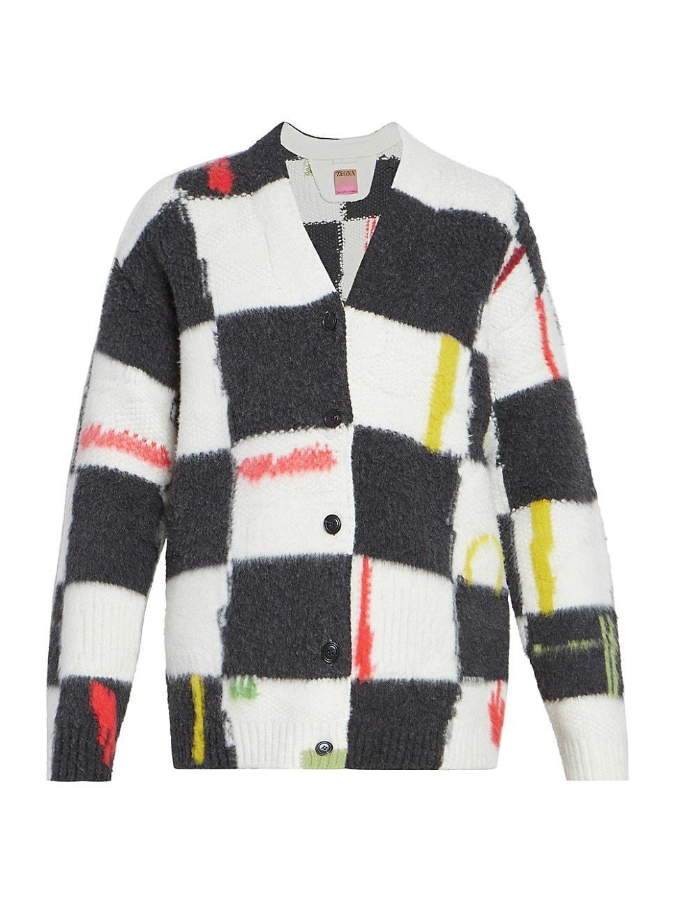 Mens ZEGNA x The Elder Statesman Checked Wool & Cashmere Cardigan Product Image