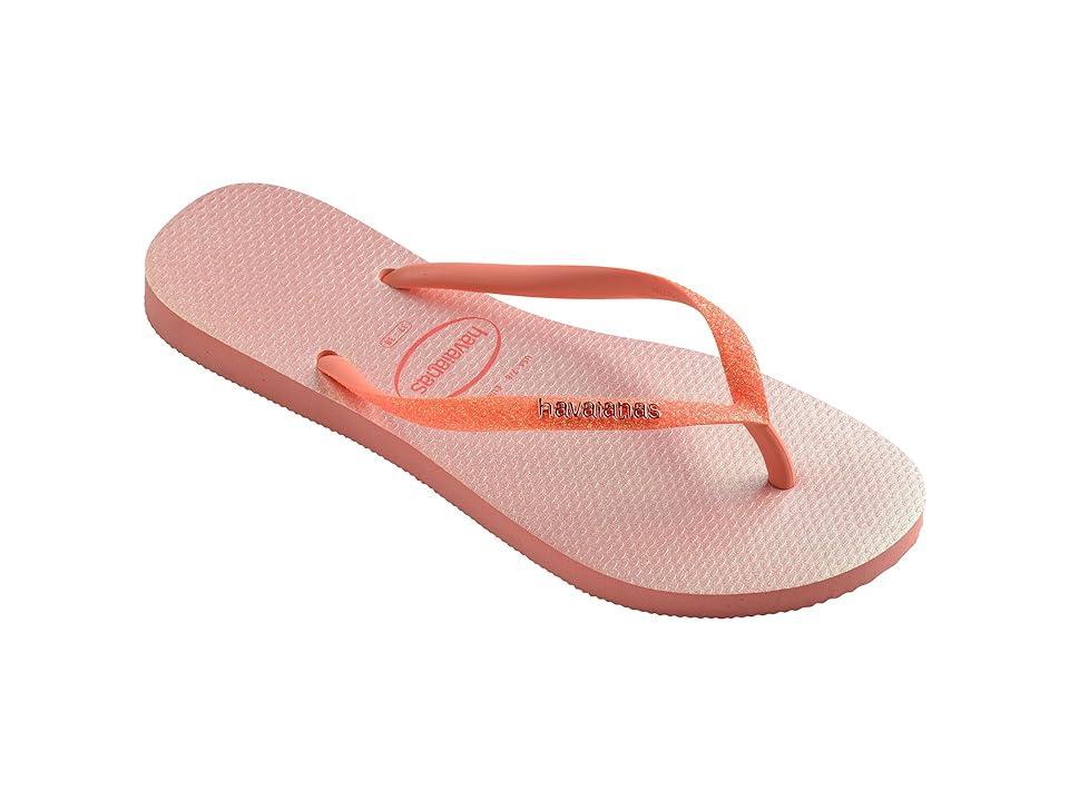 Havaianas Slim Glitter Iridescent Sandals (Peach Rose) Women's Sandals Product Image