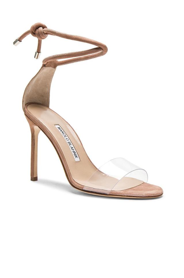 Manolo Blahnik 105 Suede Estro Sandals in Sage Product Image