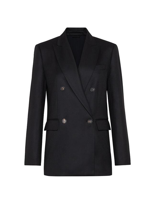 Womens Virgin Wool and Cashmere Flannel Blazer Product Image