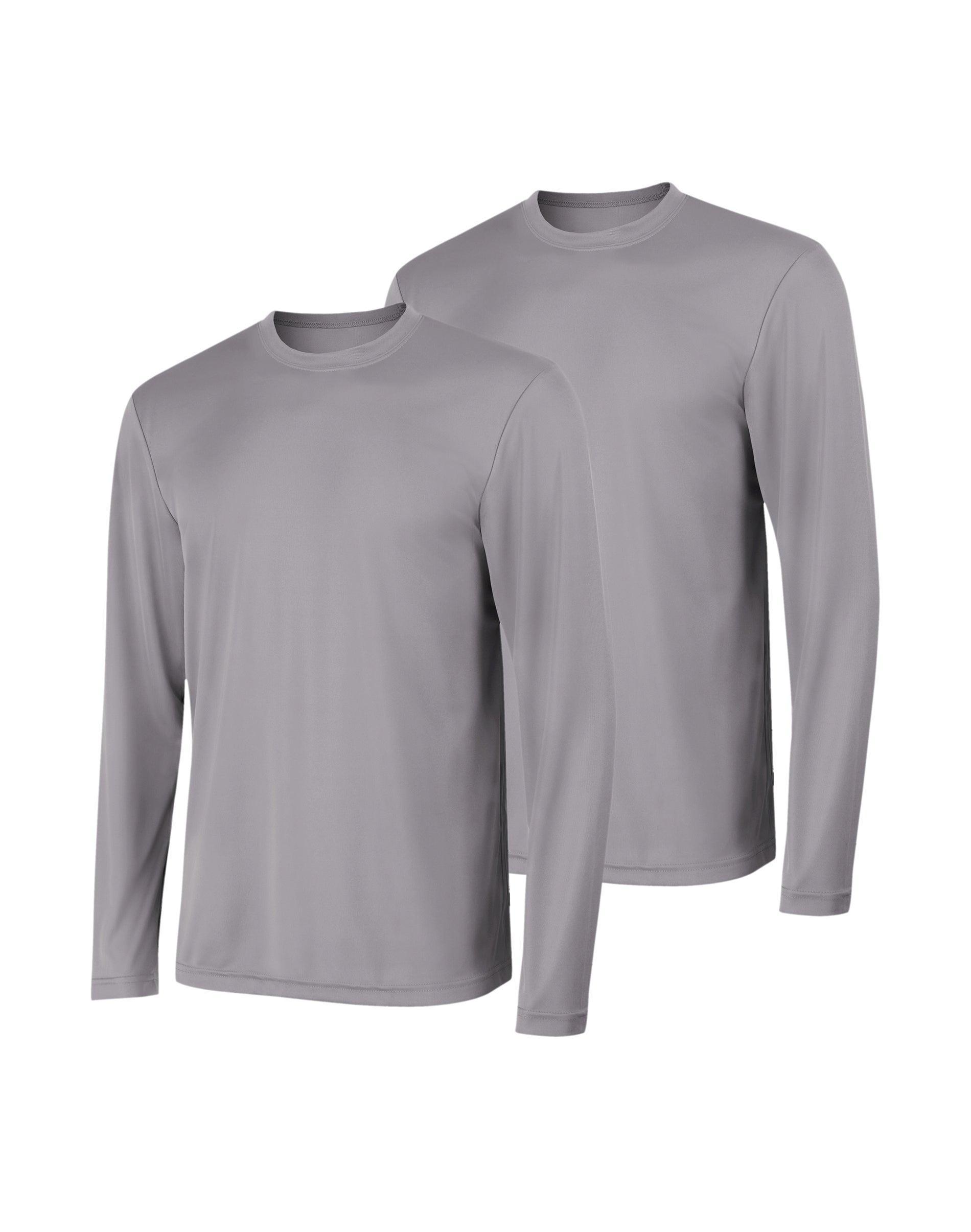 Hanes Sport Mens Cool DRI Long-Sleeve T-Shirt, 2-Pack Graphite/Navy M Product Image